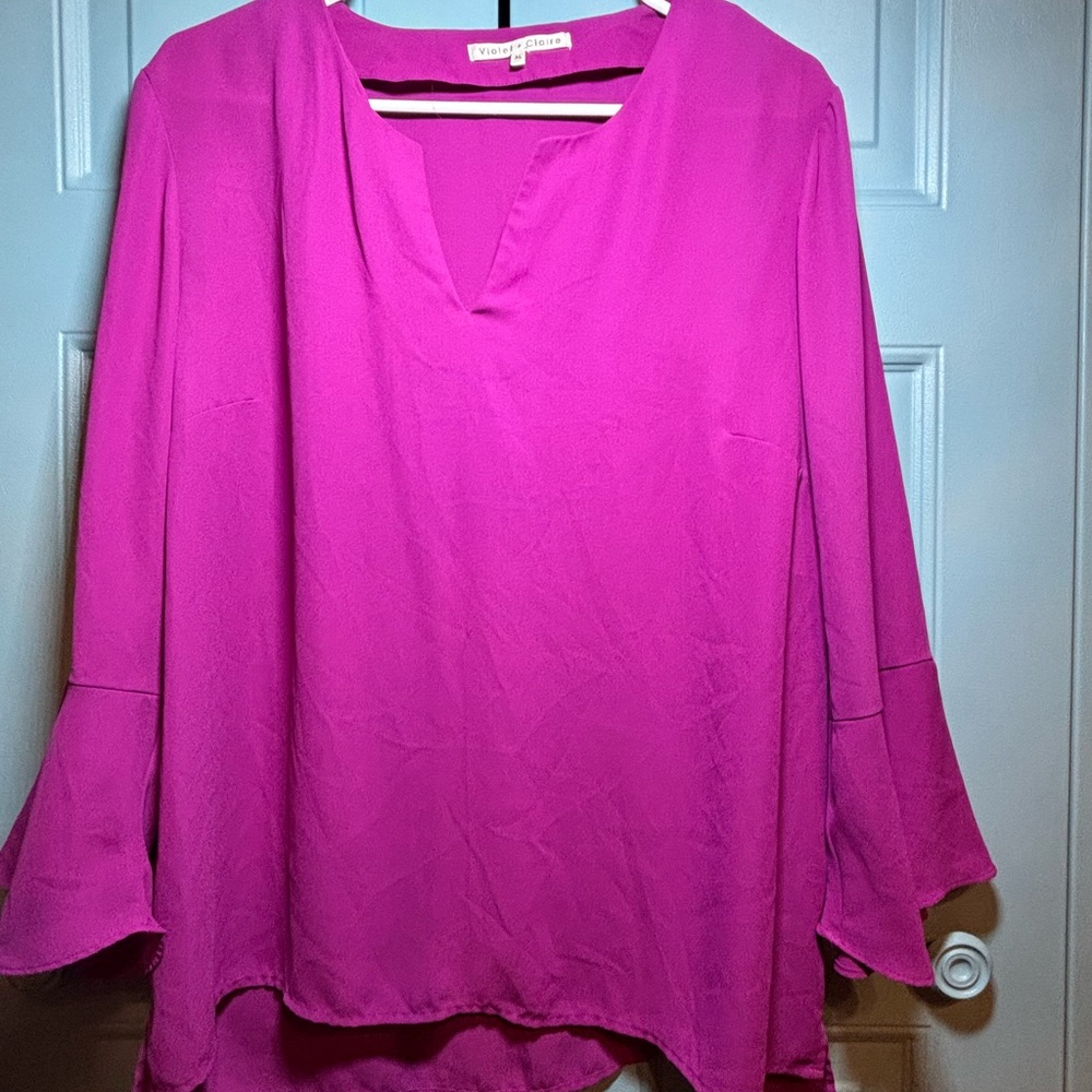 Violet & Claire Fuchsia Blouse